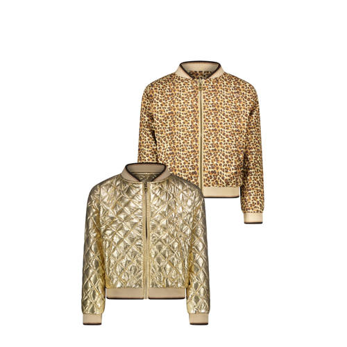 Like Flo reversible jas goud Meisjes Polyamide Ronde hals Panterprint - maat 116 afbeelding