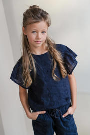 thumbnail: Like Flo blousetop donkerblauw broderie