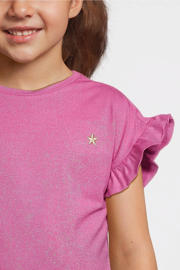 thumbnail: Like Flo T-shirt fuchsia met glitter