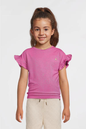 T-shirt fuchsia met glitter