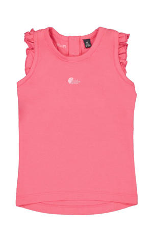 mouwloze top roze