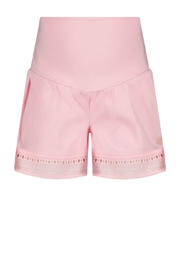 thumbnail: Lichtroze meisjes Quapi Mini regular casual short van stretchkatoen met elastische tailleband en effen