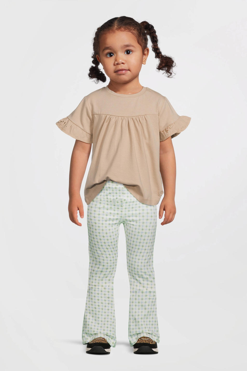 Quapi Mini regular flared broek ecru