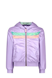 thumbnail: Lila, groen en gele meisjes B.Nosy zomerjas van polyester met tie-dye effect, lange mouwen, capuchon, ritssluiting en reversible detail