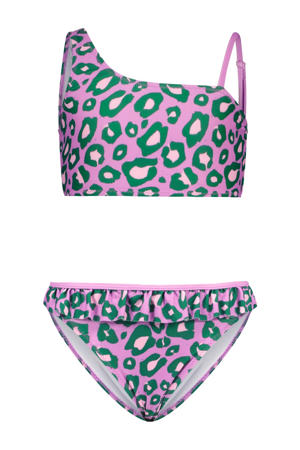 bikini met all over print lila/groen