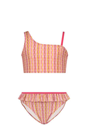 bikini met all over print roze/oranje