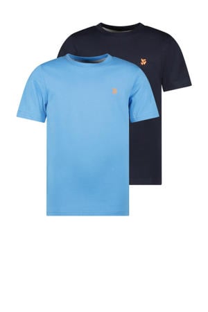 T-shirt - set van 2 donkerblauw/lichtblauw