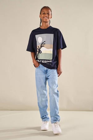 straight leg jeans light blue denim