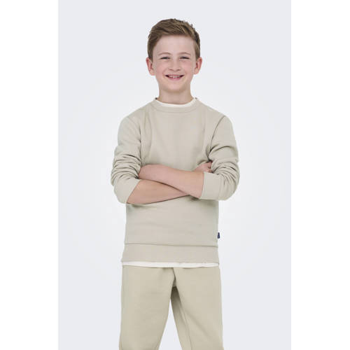 ONLY & SONS JUNIOR sweater beige Grijs Effen - maat 158/164 afbeelding