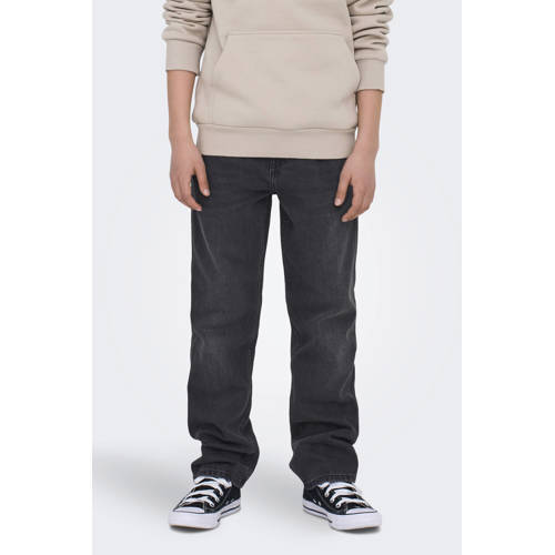 ONLY & SONS JUNIOR straight leg black denim Jeans Zwart - maat 158 afbeelding
