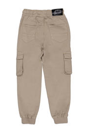 thumbnail: Kakikleurige jongens Quapi regular cargo broek van katoen met elastische tailleband en effen