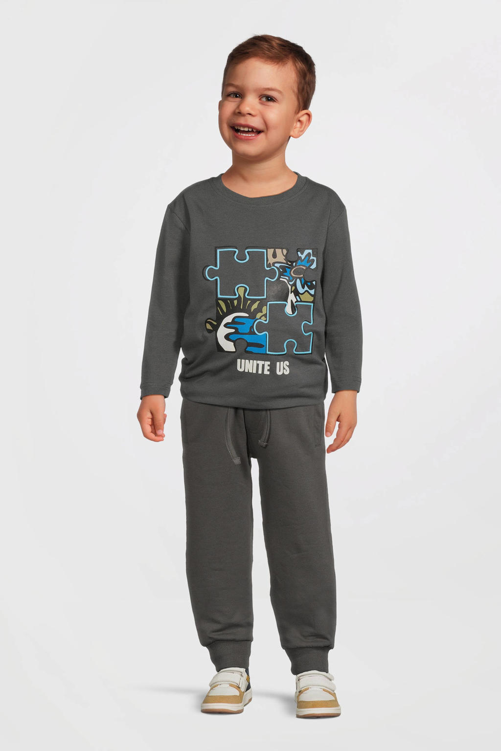 Quapi regular casual broek grijs