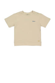 thumbnail: Beige jongens Quapi T-shirt van katoen met backprint, korte mouwen en ronde hals