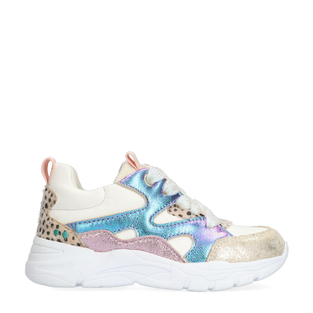 Champagne meisjes BunniesJR Sanne Spring leren sneakers