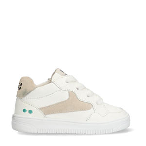   leren sneakers wit/beige