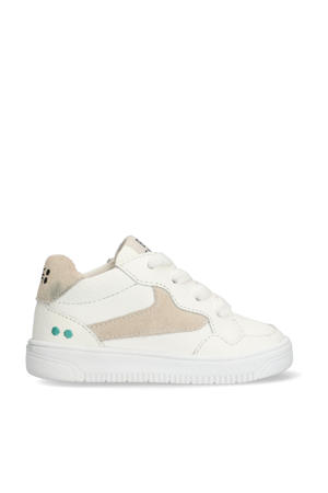   leren sneakers wit/beige