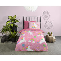 thumbnail: Good Morning kinderdekbed zonder overtrek unicorn roze (140x200)