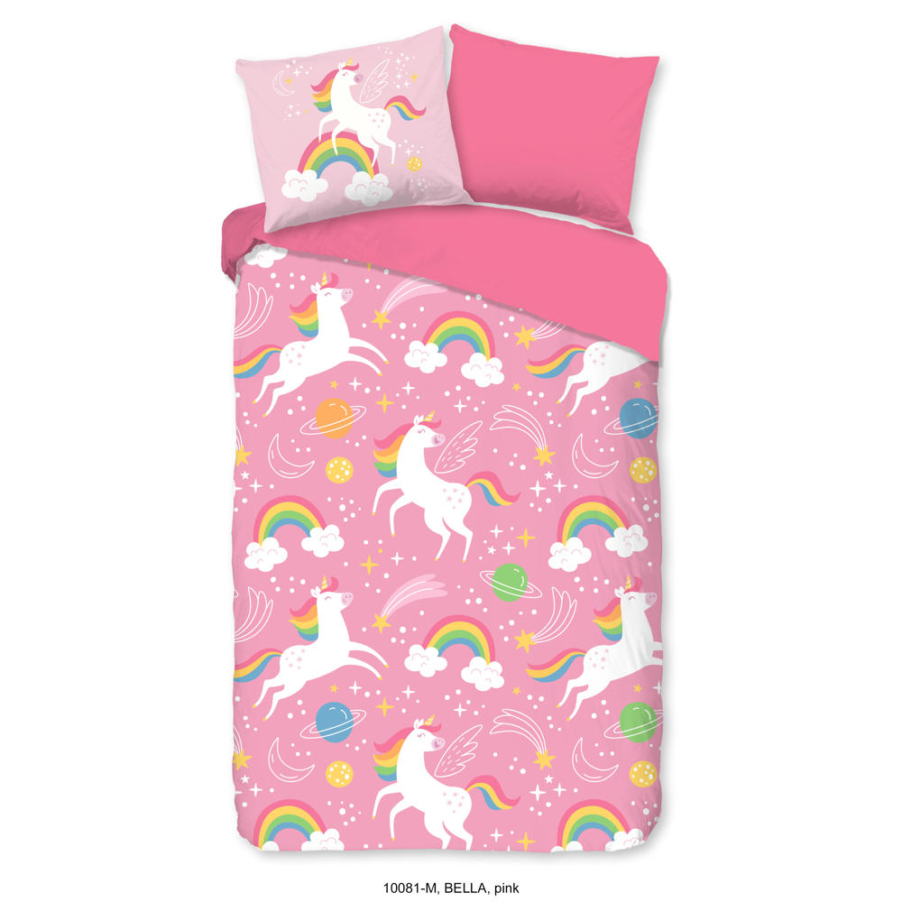 Good Morning kinderdekbed zonder overtrek unicorn roze (140x200)