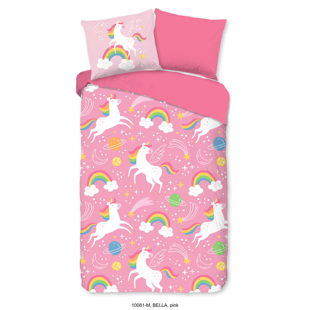 Good Morning kinderdekbed zonder overtrek unicorn roze (140x200)