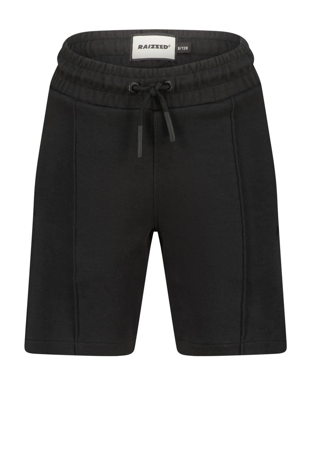 Zwarte jongens Raizzed relaxed sweatshort met regular waist, elastische tailleband met koord en effen