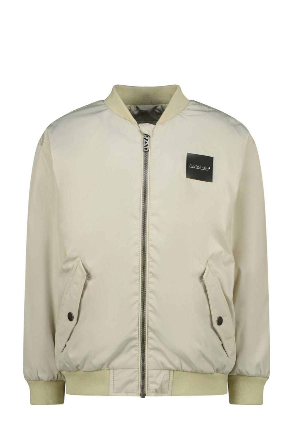 Beige jongens Raizzed bomberjack van polyester met effen, lange mouwen, ronde hals, ritssluiting en geribde boorden