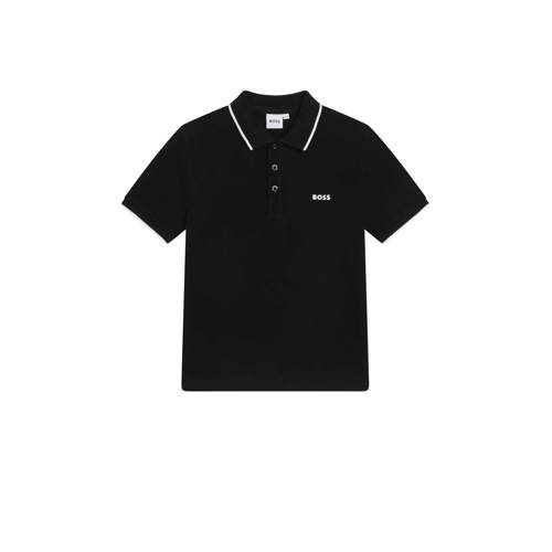 BOSS polo zwart Jongens Katoen Polokraag Effen