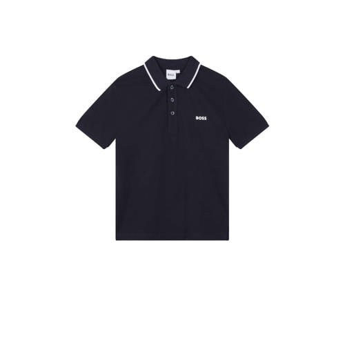 BOSS polo donkerblauw Jongens Katoen Polokraag Effen - maat 152 afbeelding