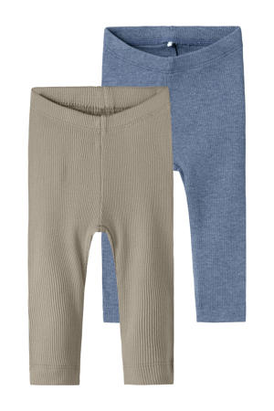 broek - lichtblauw/beige (set van 2)