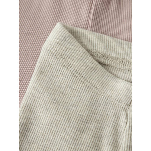 NAME IT BABY broek - set van 2 roze/beige Jongens/Meisjes Katoen Gemêleerd