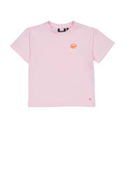 thumbnail: Roze meisjes Quapi T-shirt van katoen met backprint, korte mouwen, ronde hals en drukknoopsluiting