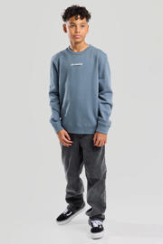 thumbnail: Blauwe jongens America Today sweater met backprint, lange mouwen en ronde hals