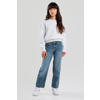 America Today low waist loose fit jeans medium blue denim
