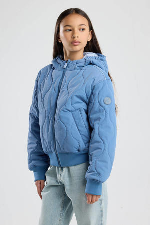 gewatteerde jas blauw