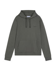 thumbnail: Donkergroene jongens Ambique sweater met logo dessin, lange mouwen, capuchon en geribde boorden