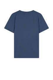 thumbnail: Donkerblauwe jongens Ambique t-shirt van stretchkatoen met logo dessin, korte mouwen en ronde hals