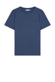thumbnail: Donkerblauwe jongens Ambique T-shirt van stretchkatoen met logo dessin, korte mouwen en ronde hals