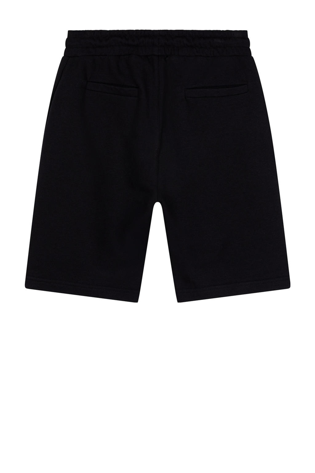 Zwarte jongens Ambique sweatshort met elastische tailleband met koord en logo dessin