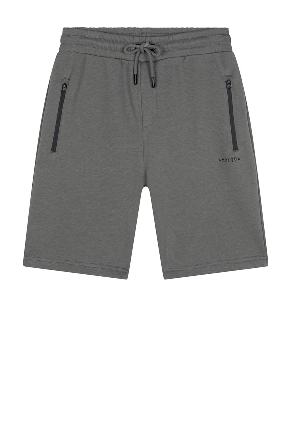 Groene jongens Ambique sweatshort met elastische tailleband met koord en logo dessin