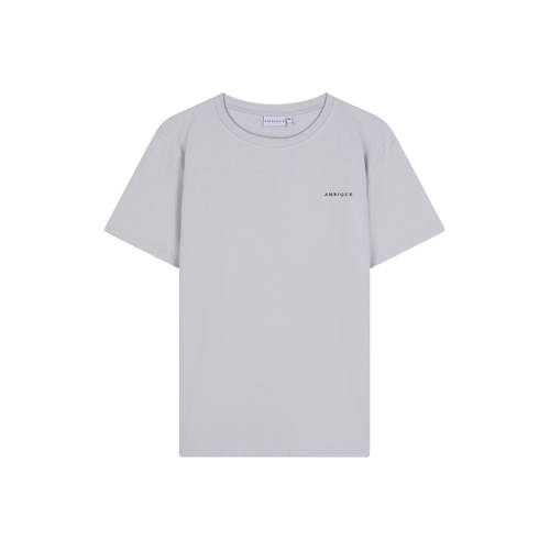 Ambique T-shirt grijs Jongens Stretchkatoen Ronde hals Logo - maat 188 afbeelding