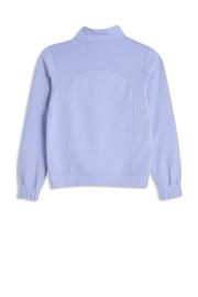 thumbnail: Lilakleurige meisjes 4PRESIDENT sweater van modal met effen, lange mouwen, opstaande kraag en ritssluiting