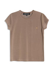 thumbnail: Bruine jongens 4PRESIDENT T-shirt van modal met effen, korte mouwen en ronde hals