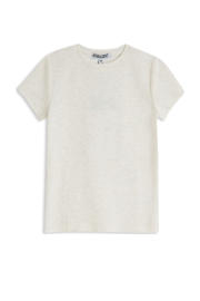 thumbnail: Witte jongens 4PRESIDENT T-shirt van modal met effen, korte mouwen en ronde hals