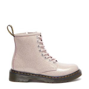 1460 J  leren veterboots powder pink nebula glitter