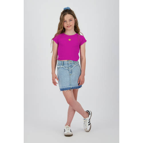 Vingino T-shirt roze Meisjes Modal Ronde hals Effen - maat 116 afbeelding
