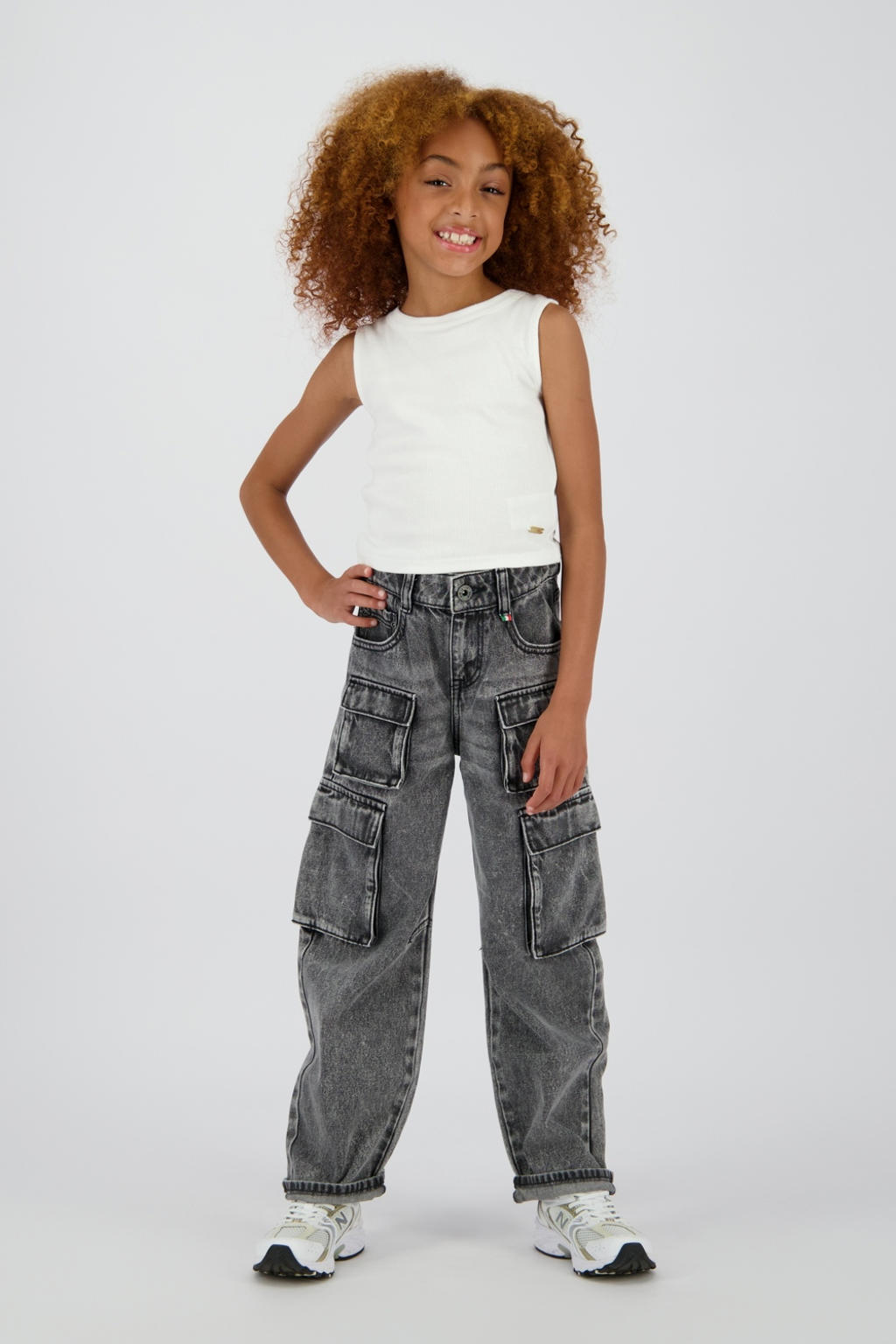 Witte meisjes Vingino mouwloze top met effen en ronde hals