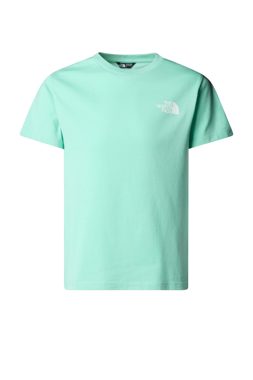 Mintgroene jongens en meisjes The North Face T-shirt Simple Dome van katoen met logo dessin, korte mouwen en ronde hals