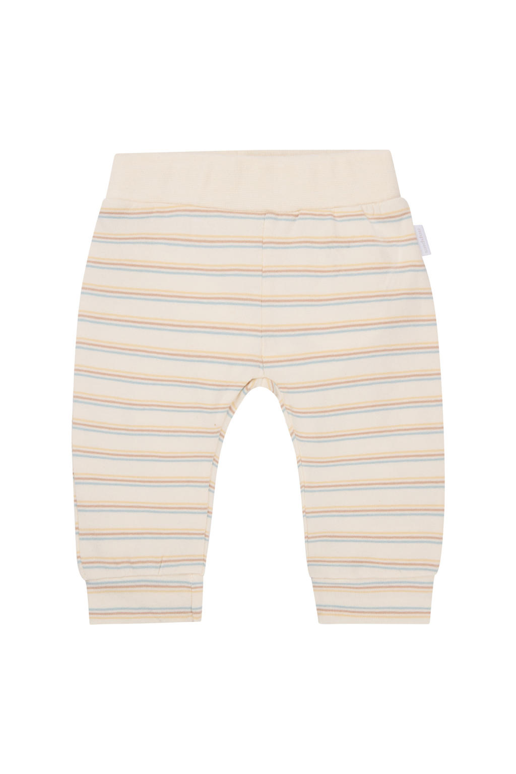 Beige, lichtbruin en blauwe Noppies baby babybroek van katoen met elastische tailleband en effen