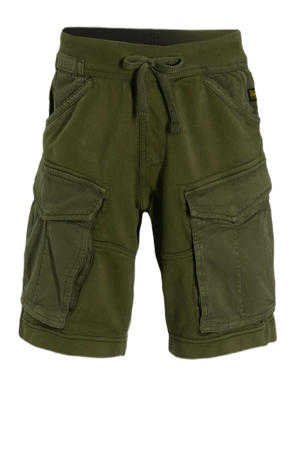 relaxed cargo short donkergroen