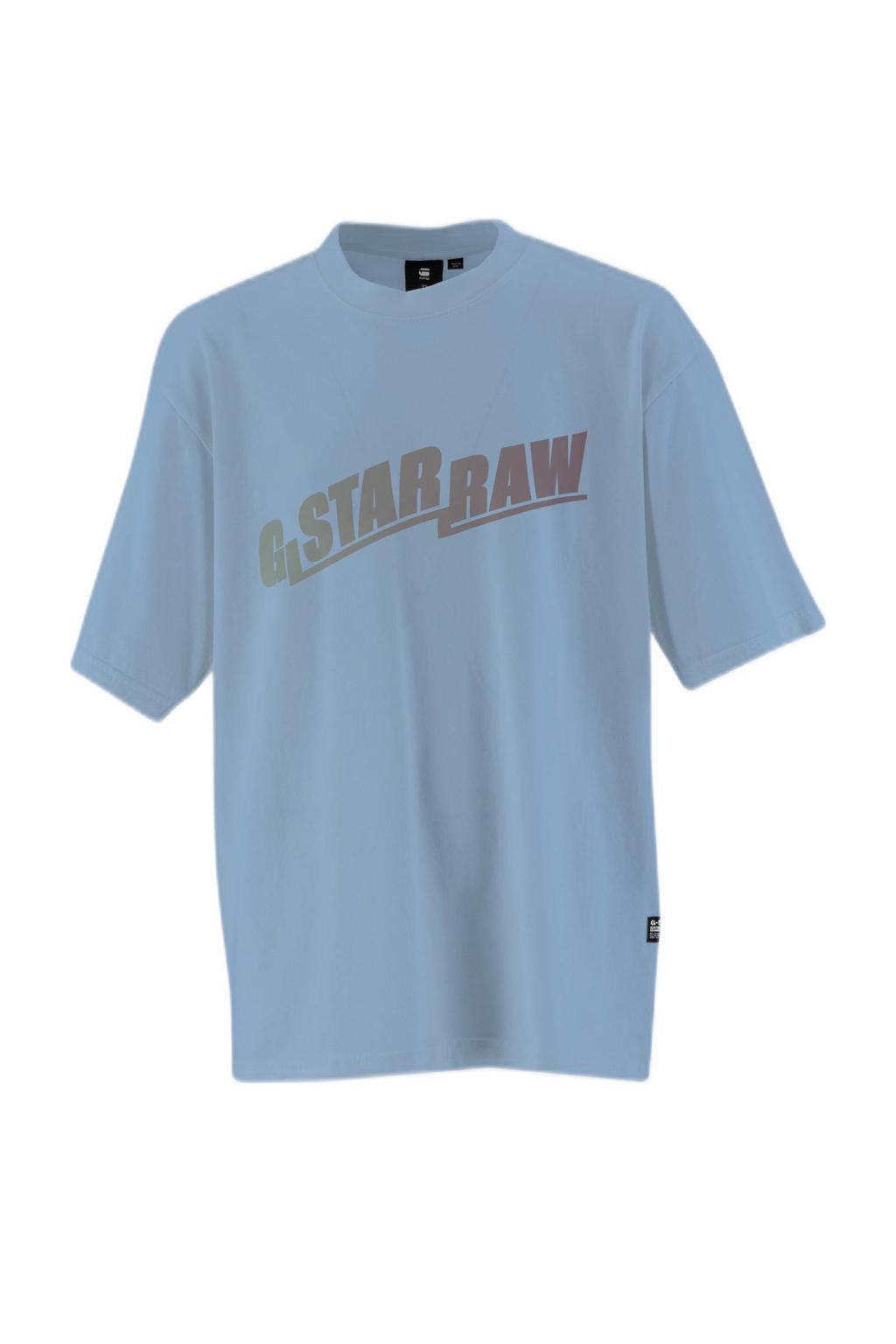 Blauwe jongens G-STAR T-shirt van katoen met backprint, korte mouwen en ronde hals