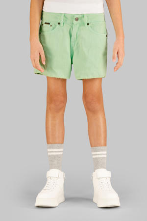 regular denim short lichtgroen